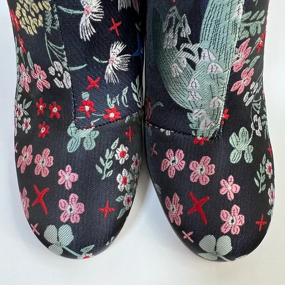 Sam Edelman Floral Embroidered Ankle Booties Block Heel Zip Sz 6.5 - Picture 5 of 16